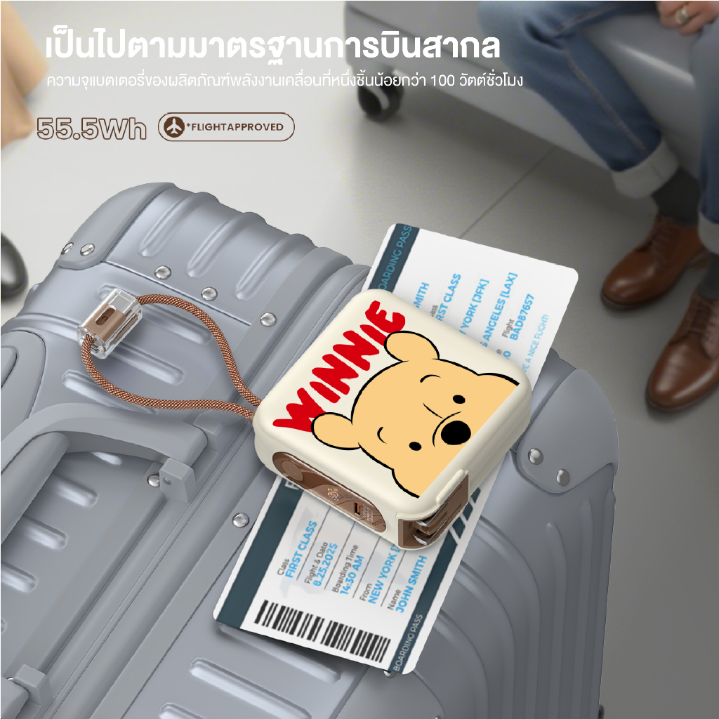 [โค้ดลด25% ส่งด่วน มี CCC] Winnie the pooh Powerbank พาวเวอร์แบงค์ Disney รุ่น VPC15-02PD PRO 15000mAh PD20W ประกัน 2 ปี ราคา ถูกที่สุด ดีลบีเคเค แกลเลอรีภาพที่ 8