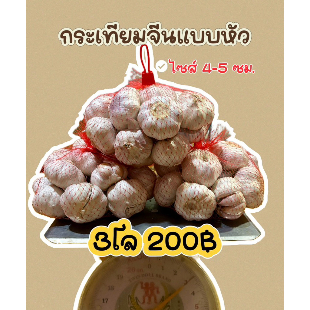 ✨ กระเทียมจีนแบบหัว🧄 3กิโล