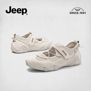🇹🇭พร้อมส่ง🇹🇭JEEP รองเท้าแมรี่เจนผู้หญิง รุ่นใหม่ ระบายอากาศดี ไม่อับเท้า น้ำหนักเบา รองเท้าผ้าใบตาข่ายแฟชั่น