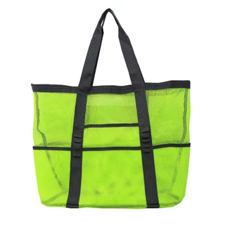 กระเป๋าชายหาดตาข่าย beach bag กระเป๋าถือ ทรงกลวงเก็บของเล่น-เสื้อผ้าเปียก กันน้ำ พับได้ พกพาง่าย ตั้งแคมป์ ว่ายน้ำ