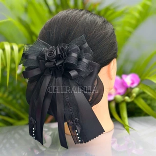 เน็ตติดผมรุ่นผ้าแก้วสีดำ เน็ตติดผมข้าราชการ พร้อมส่ง