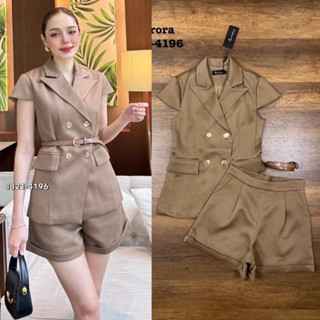 พร้อมส่ง XS S⚡️AR 8821 ชุดเซต เสื้อ+ขาสั้น+เข็มขัด คุ้มมากก …