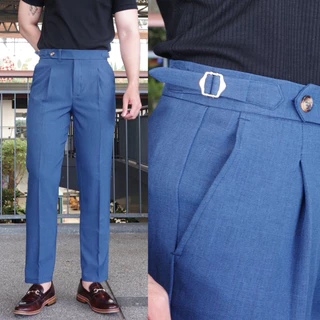 {ใหม่} Gussic - Trousers with Belts กางเกงเอวสูงสไตล์ลอนดอน ปรับเอวข้างได้ คุณผู้ชาย