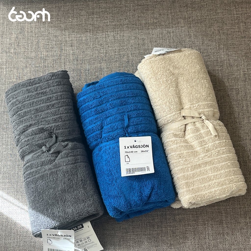 ผ้าเช็ดตัว IKEA ผืนใหญ่ เนื้อผ้าสัมผัสนุ่ม ดูดซับน้ำได้ดี แห้งไว้ ผ้าขนหนู 70x140 ซม - รูปที่ 5