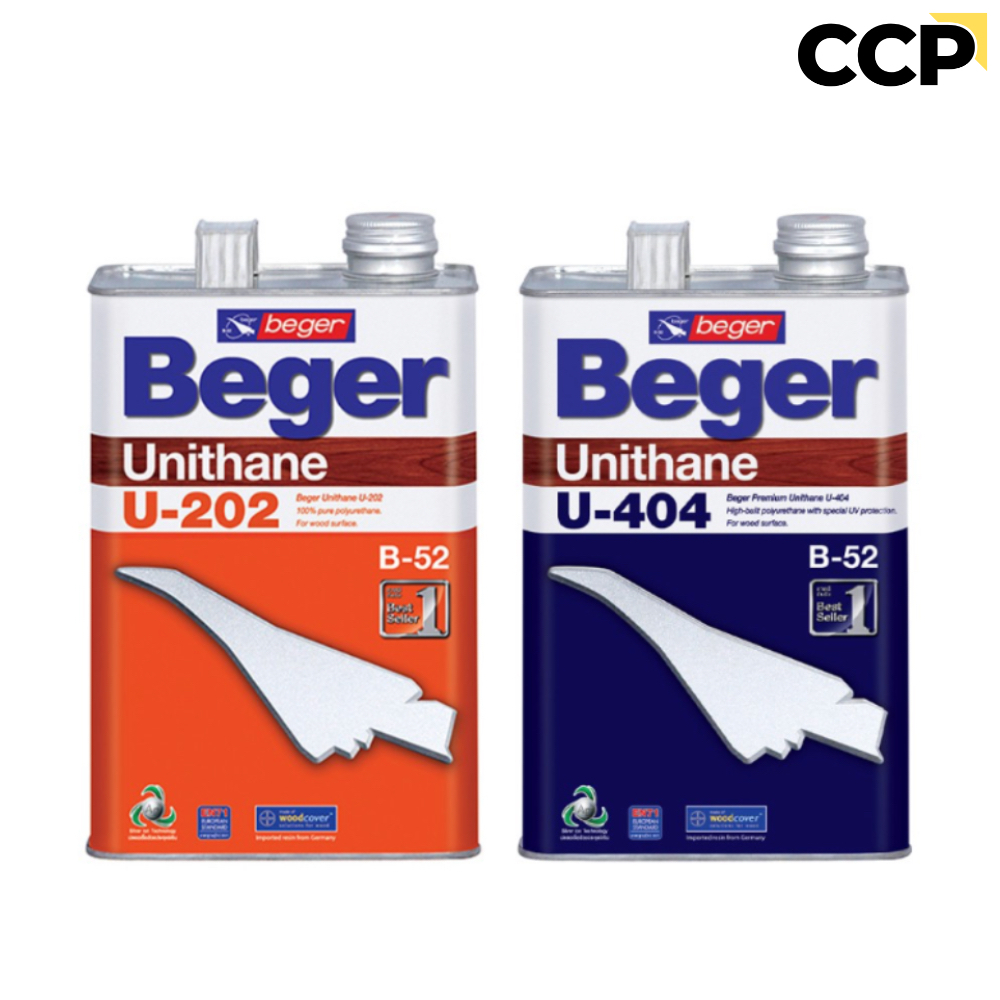 Beger ยูนีเทน โพลียูรีเทน ภายใน/ภายนอก U-202/U-404 ขนาดแกลลอน ทินเนอร์ B-52 M-44 สีทาไม้ สีเคลือบไม้ ยูนิเทน ทาไม้