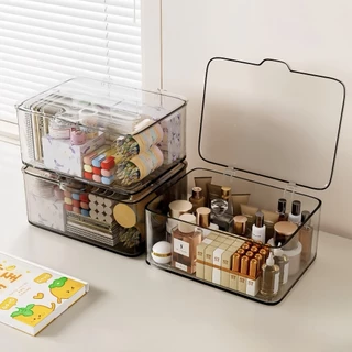 【PET หนา】กล่องเก็บของ พับได้ กล่องใส่ของแบบใสก อเนกประสงค์ storage box กันฝุ่น กันความชื้น แข็งแรงทน