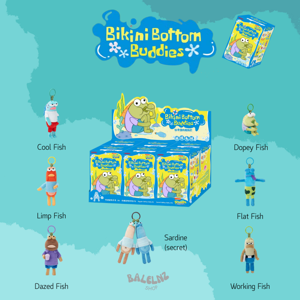 (พร้อมส่ง)✨ พวงกุญแจ Bikini Bottom Buddies - Whimsical Plush-ปลาตีนสายลับ