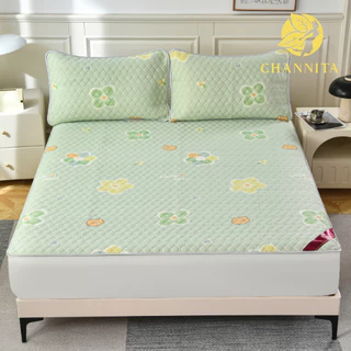 Channita / Hilton ผ้าปูที่นอนไหมเย็น ผ้าปูยางพาราเย็น ขนาด 3.5,5,6ฟุต ลายการ์ตูนน่ารักๆ Set 3 ชิ้น 🌈เกรดพรีเมี่ยม