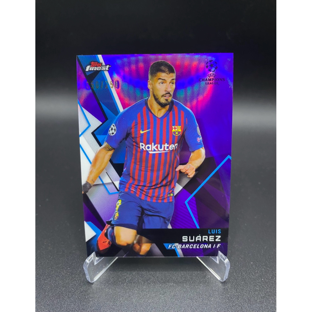 การ์ดฟุตบอล Luis Suarez Purple Refractor /250 2018-19 Topps Finest UCL
