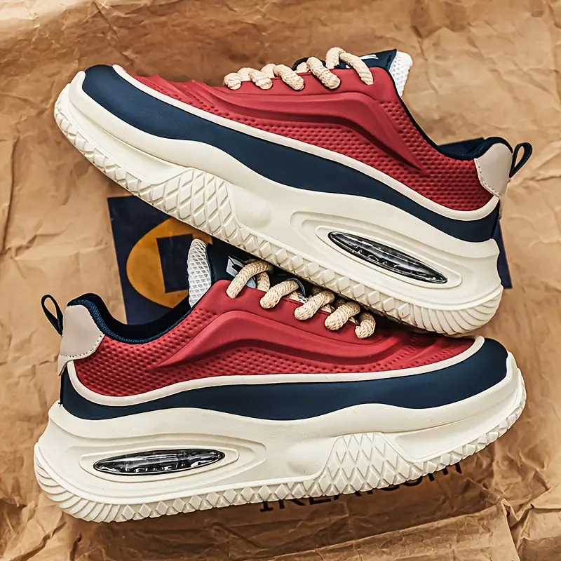 👟 รองเท้าผ้าใบลำลอง สีแดง พื้นหนารองรับแรงกระแทก ทนทาน ดีไซน์สปอร์ต พร้อมลุยทุกเส้นทาง (พร้อมส่ง)