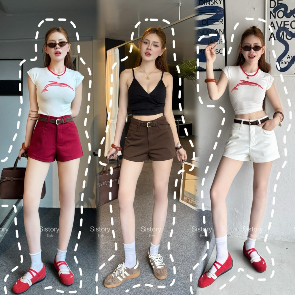 Sistory กางเกงขาสั้น รุ่น Barbie Taylor ผ้าโรเชฟ นุ่มมีน้ำหนัก