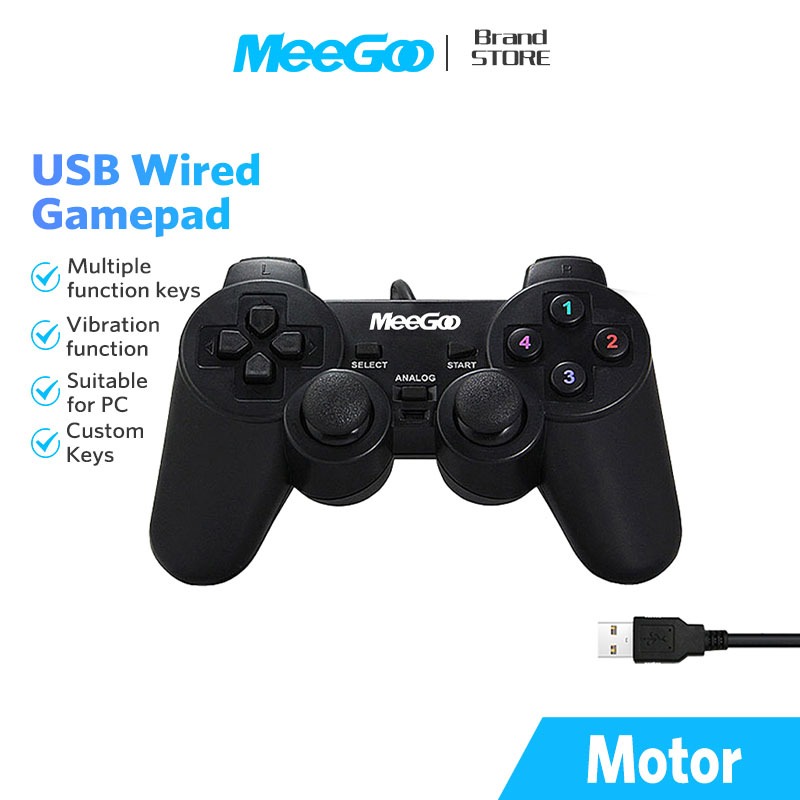 MEEGOO จอยเกมส์ pc คอนโทรลเลอร์ จอยสติ๊ก จอยเกมส์ จอย PC Joy แบบสาย USB จอยสติ๊กเกม For PC รองรับWINXR/WIN7/8/10/11