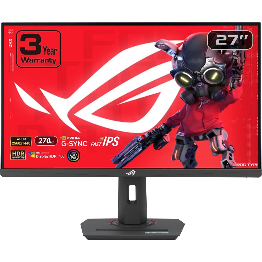 ASUS ROG Strix XG27ACMG 27” QHD HDR400 USB-C Gaming Monitor 2560x1440, 270Hz, HDMI 2.1, 1ms, Fast IP