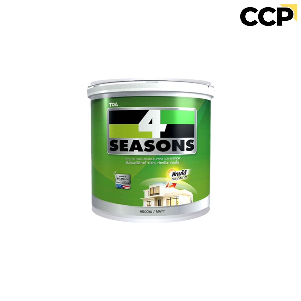 สี TOA โฟร์ซีซั่นส์ สีขาว ทาภายใน ชนิดด้าน ขนาด 3.785 ลิตร TOA 4 Season A1000 สีทาบ้านภายใน