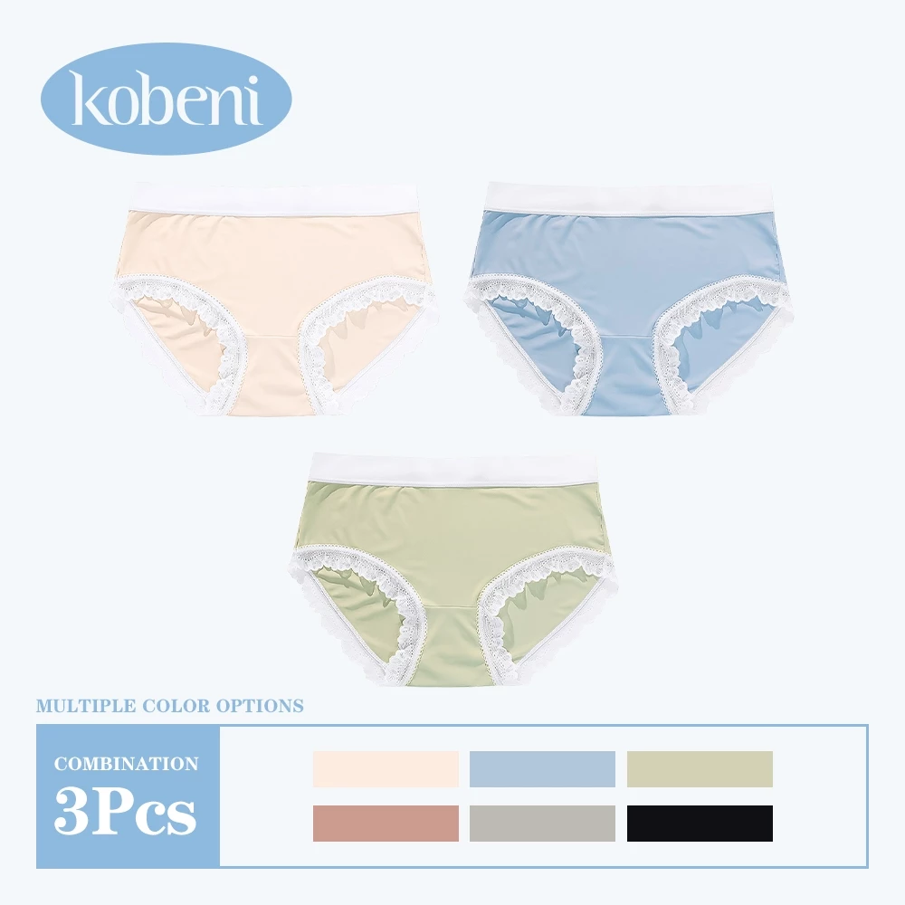 ⭐KOBENI⭐【แพ็ค 3ตัว】กางเกงในไร้ขอบ กางเกงในผู้หญิง ผ้านุ่มมาก ระบายอากาศใส่เหมือนไม่ได้ใส่ ขนาด M-XL
