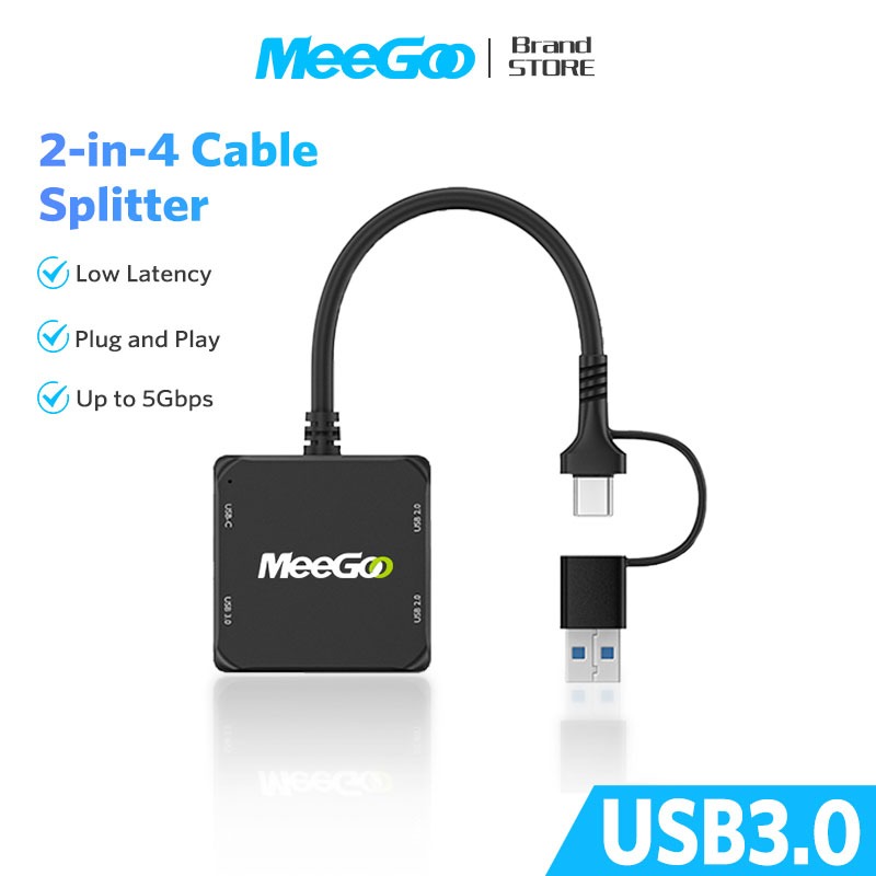 MEEGOO 2 IN 4 Type C USB Hub 4 พอร์ต USB C HUB พร้อม 3.0  TF SD สําหรับโทรศัพท์ แท็บเล็ต แล็ปท็อป