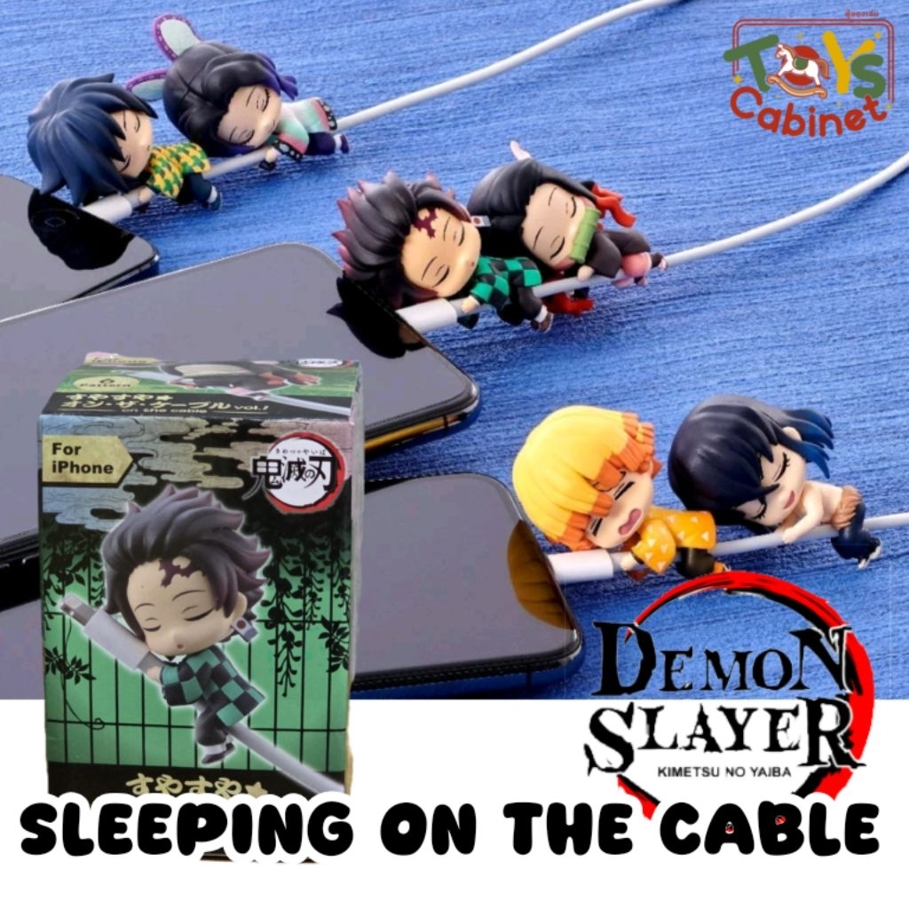 ● Clearance Sales แท้ 💯%● กาชาปองดาบพิฆาตอสูรหลับ เกาะสายชาร์จ Demon Slayer: Kimetsu no Yaiba Sleeping on the Cable V.1