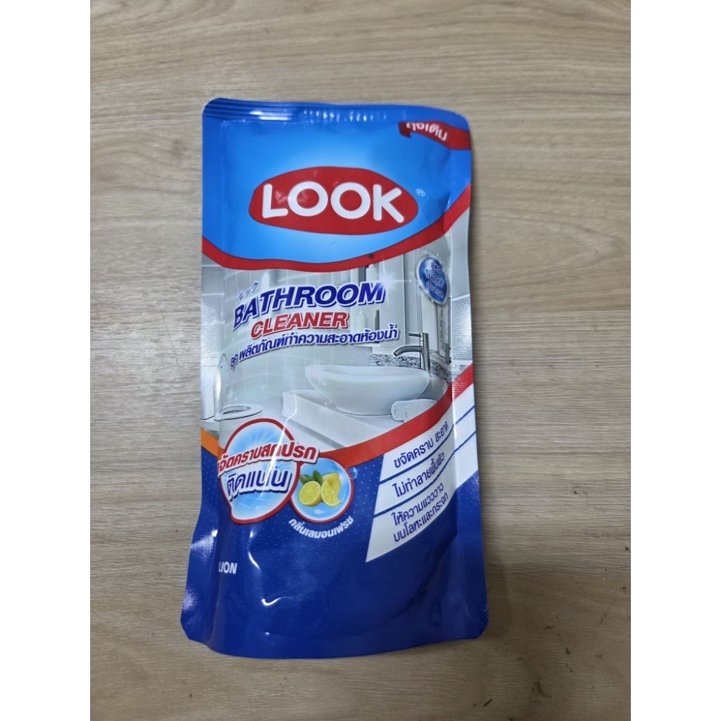 LOOK  BATHROOM  CLEANER  ลุคผลิตภัณฑ์ทำความสะอาดห้องน้ำ กลิ่นเลมอนเฟรช ชนิดถุงเติม 400 ML / ราคาถูก ราคา ต่อถุง