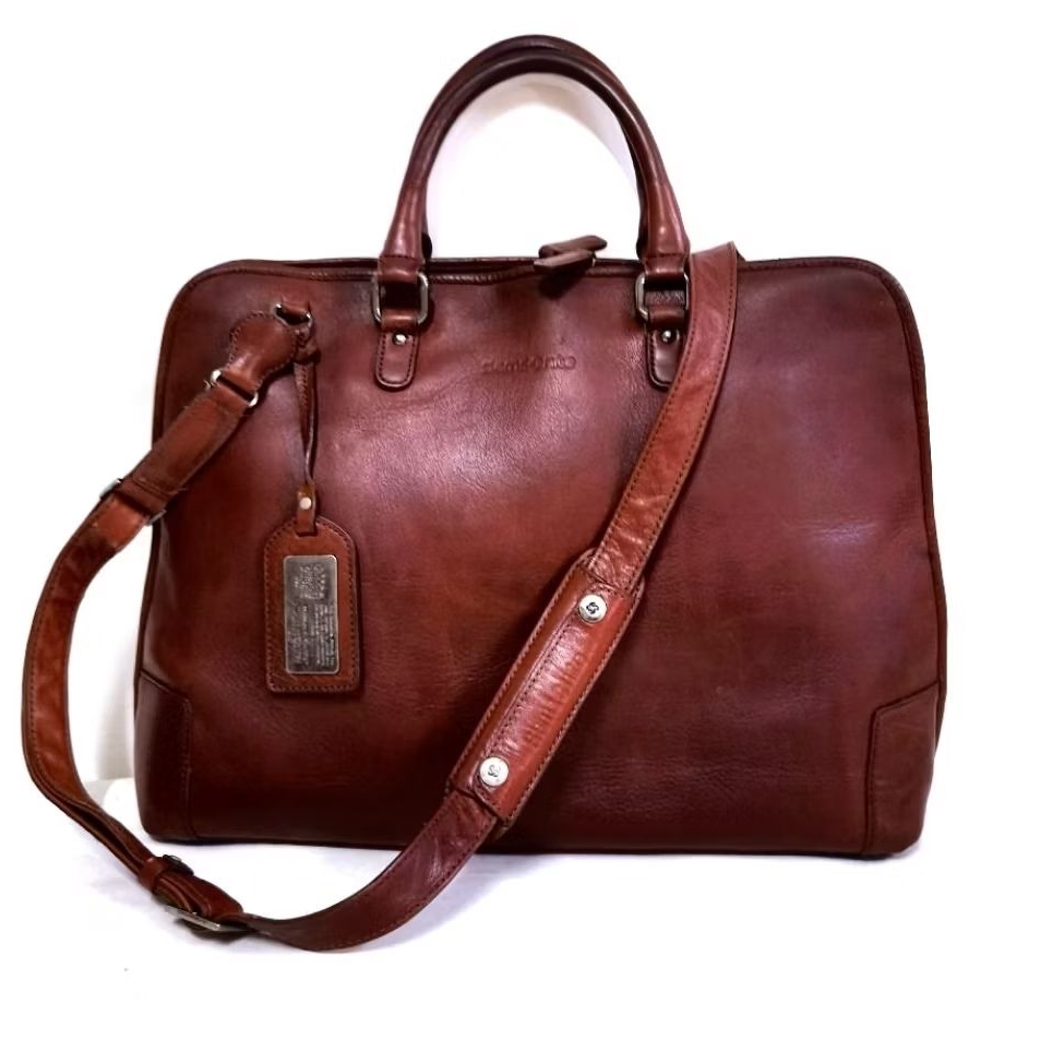 Samsonite กระเป๋าหนังแท้ กระเป๋าใส่เอกสาร โน๊ตบุ๊ค กระเป๋ามือสอง กระเป๋าเอกสารผู้ชาย men leather bri