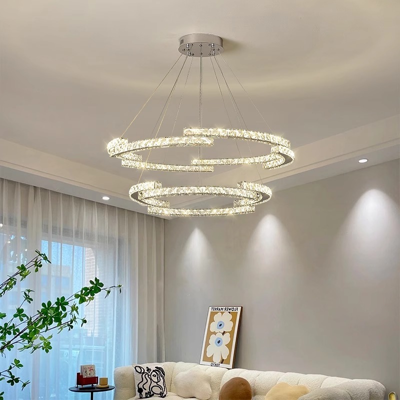 Light luxury style crystal chandelier โคมไฟระย้าคริสตัลสไตล์หรูหรา K9 crystal D60+40CM