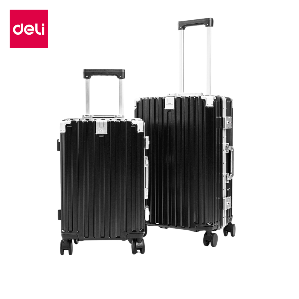 Deli กระเป๋าเดินทาง กระเป๋าล้อลาก กระเป๋าขึ้นเครื่อง 20/24นิ้ว คุณภาพสูง ที่วางแก้วน้ำ Suitcase