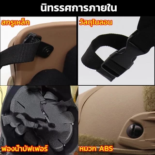 PERIMOM หมวกกันน็อค ทหาร Tactical Swat CS สายรัดABS บุฟองน้ำหนาภายใน สามารถใช้งานร่วมกับอุปกรณ์ได้หลากหลาย