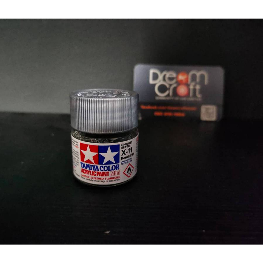 TAMIYA 81511 Acrylic Mini X-11 Chrome Silver (สีสูตรน้ำอคริลิก Acrylic Color Paint DreamCraft Model)