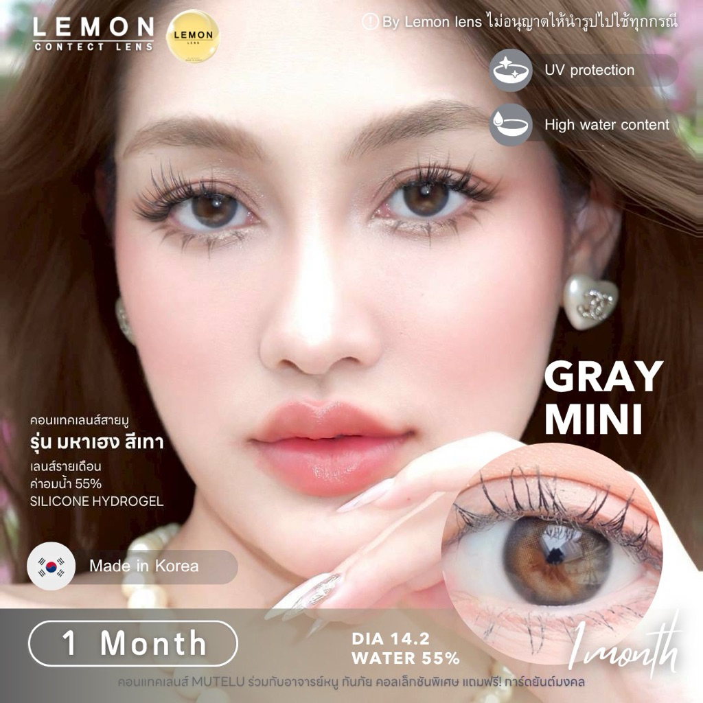 0501-MA  | 🤎 คอนแทคเลนส์รายเดือน Mini Gray DIA14.2 💧water 55% silicone hydrogel [ ธรรมชาติแบบสุดๆ กล