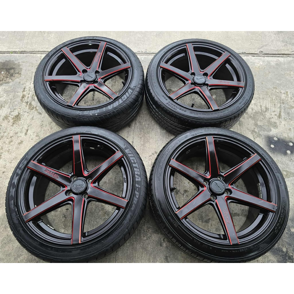 แม็กแต่ง​  Emotion-R ขอบ17" 4รู100กว้าง 7.5Off​ 35