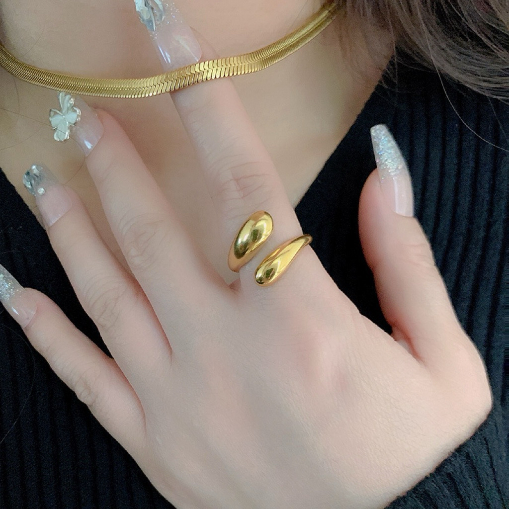 【#094】แหวน ไขว้มาใหม่ เรียบไม่มีเพชร แหวนรายหยดน้ำ งานสแตนเลส ราคา ถูกที่สุด ดีลบีเคเค