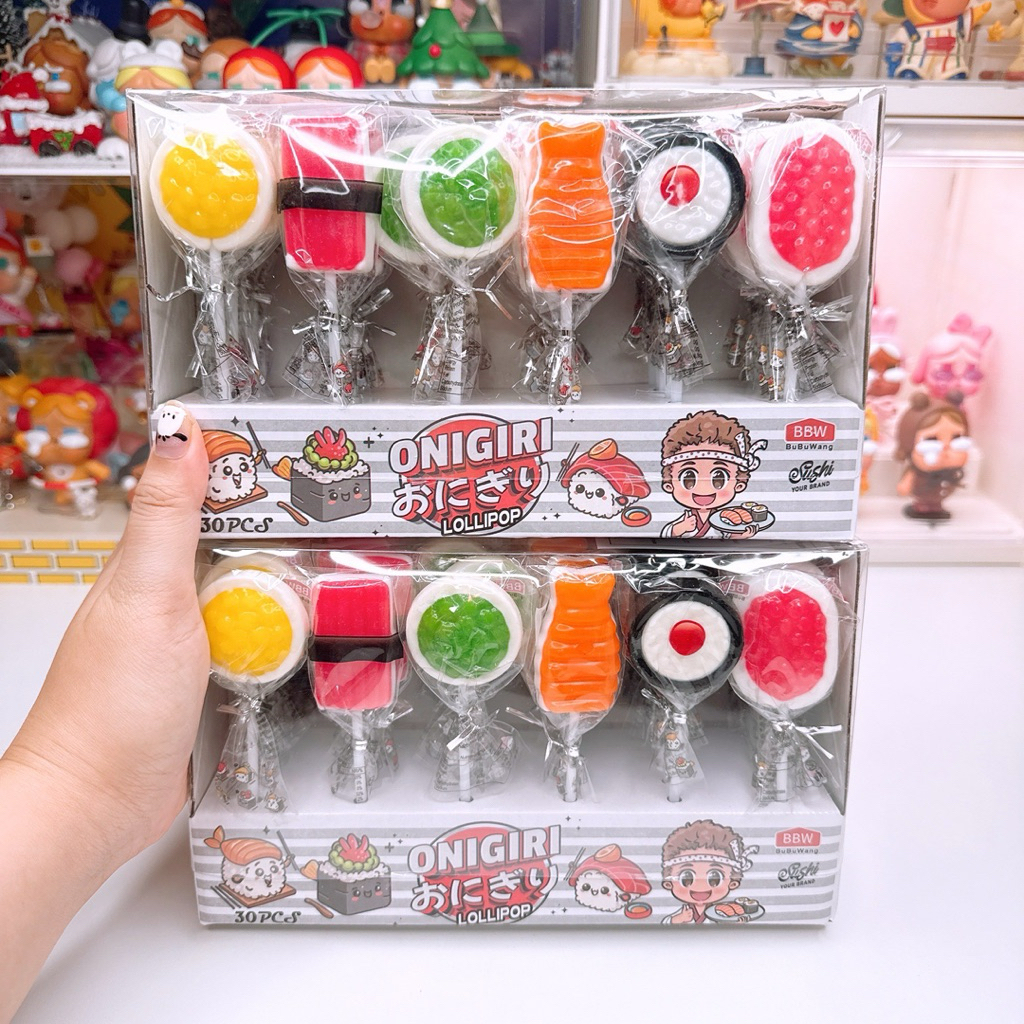 อมยิ้มซูชิซาซิมิ โอนิกิริ ข้าวปั้น 1 กล่อง 30 ชิ้น