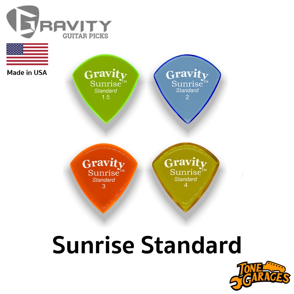 ปิ๊กกีต้าร์ Gravity Picks Sunrise Standard ปิ๊กอะคริลิคขัดขอบเรียบ ของแท้ (หลายขนาด)