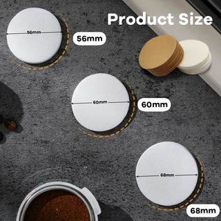 กระดาษกรองกาแฟวงกลม 56 มม./60 มม./68 มม. 100แผ่น สำหรับหม้อต้มกาแฟ Moka Pot Paper Filter