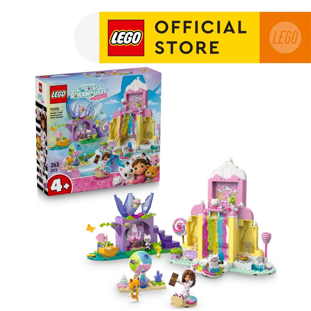 LEGO Gabby's Dollhouse 11205 Sweet Treat Mountain & Kitty Garden (263pcs.), Building Blocks, Kids Toy