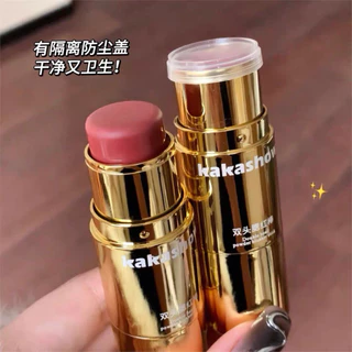 Kakashow C338 Double Head Blush Stick บรัชออน แบบแท่งสองหัว พร้อมฟองน้ำไว้คอนทัว กันน้ำ ติดทนนาน ดูเป็นธรรมชาติ