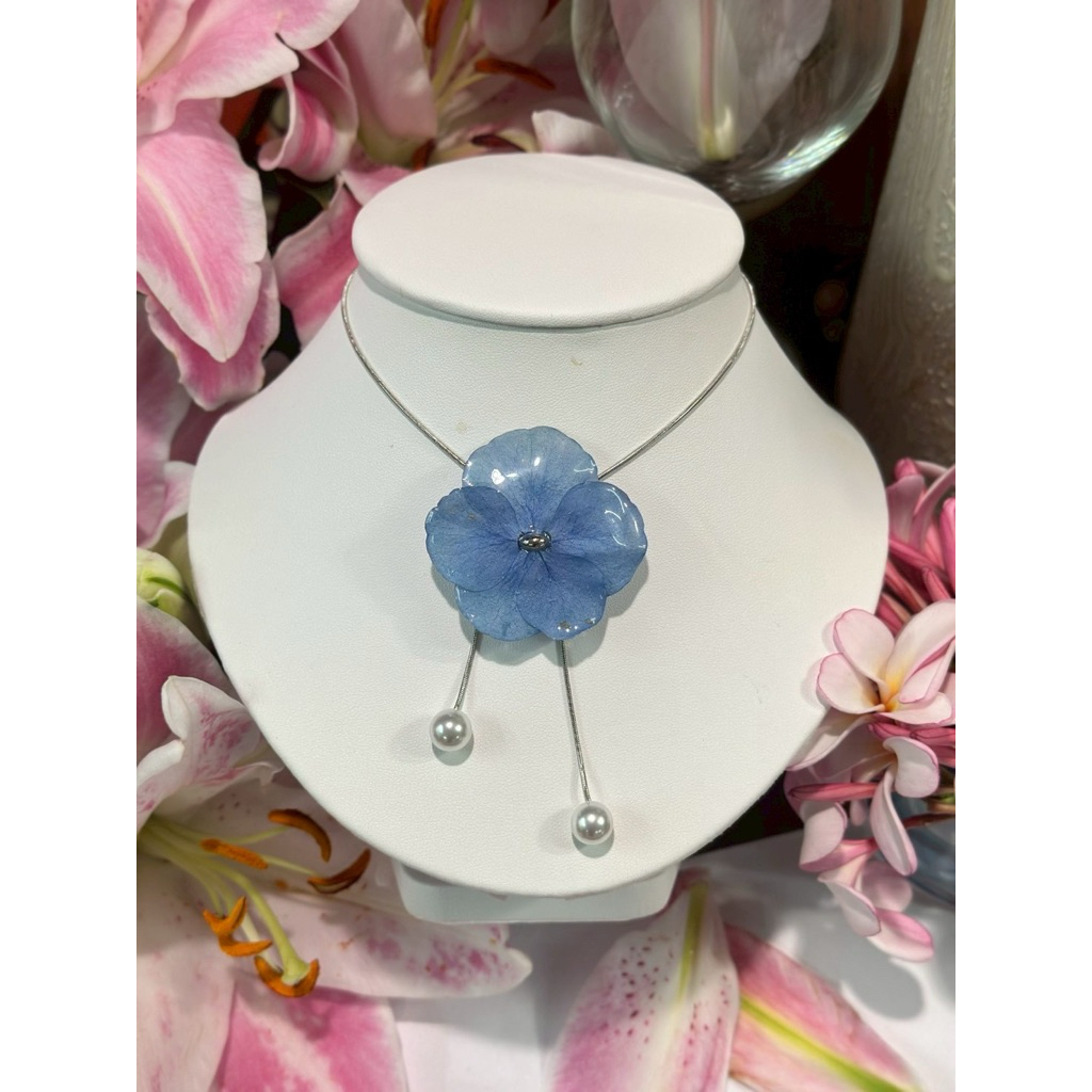 สร้อยดอกไฮเดรนเยียสีฟ้า