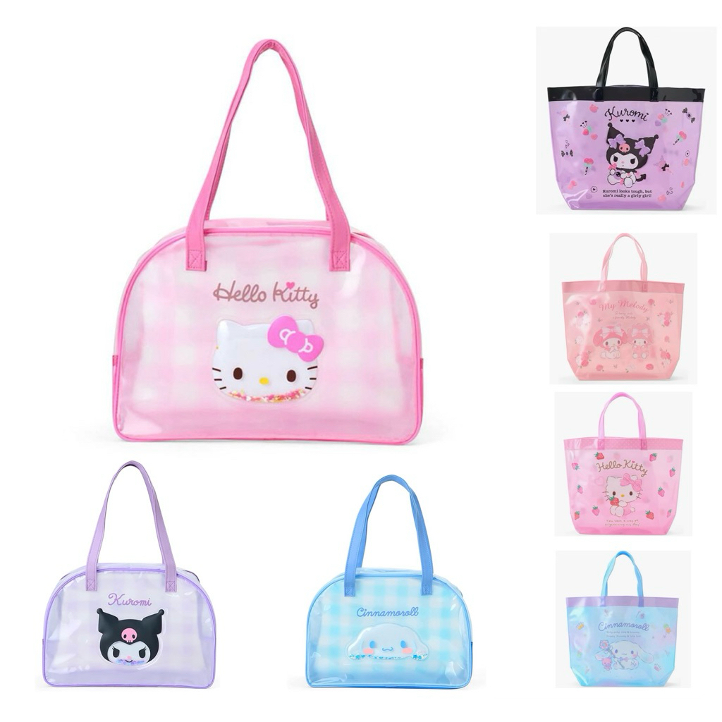 กระเป๋ากันน้ำ Sanrio แท้จากJapan🇯🇵 กระเป๋าใส่ผ้าเปียก กระเป๋าพลาสติก กระเป๋าใส่ชุดว่ายน้ำ