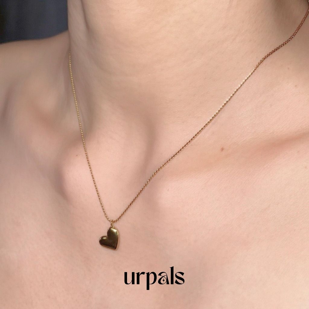 URPALS สร้อยคอ สร้อยคอพร้อมจี้รูปหัวใจ Stainless ชุบทอง 18K เรียบหรู ทนน้ำ ทนเหงื่อได้ดี