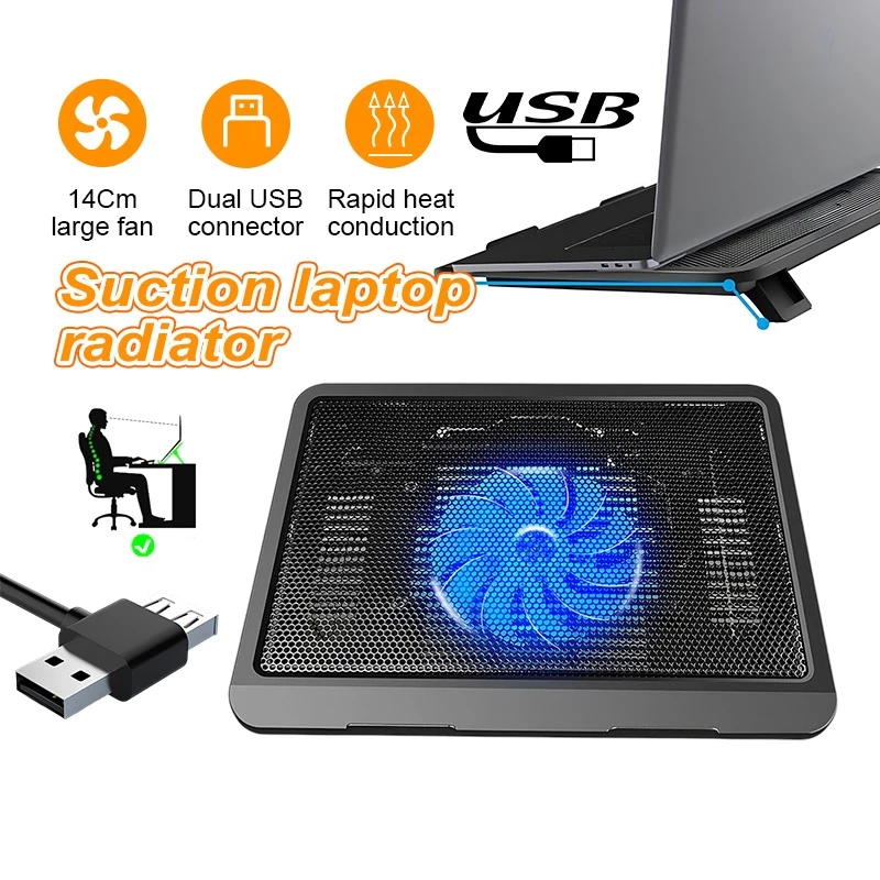 พัดลมระบายความร้อนโน๊ตบุ๊ค แท่นวางโน้ตบุ้ค Notebook Cooling Pads เสียงเงียบ พัดลมNotebook