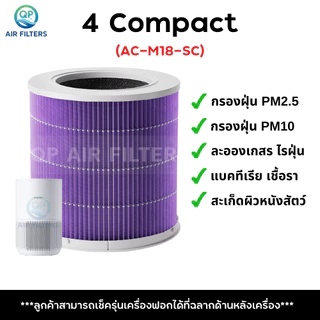 (มี RFID) ไส้กรองอากาศ Xiaomi 4 Compact AC-M18-SC Filter เครื่องฟอกอากาศ Smart MI Air Purifier เสียวหมี่