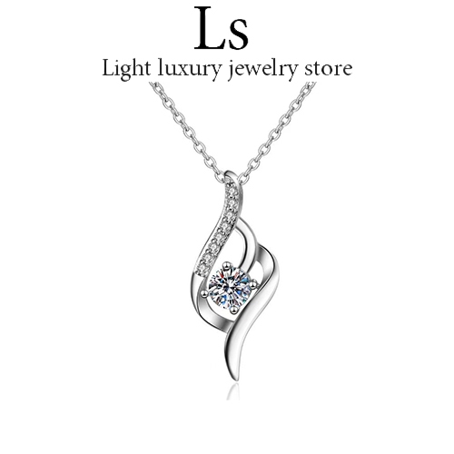 LS jewelry ✨ สร้อยคอ สร้อยคอทองคำขาว จี้เงิน สร้อยคอแฟชั่น สร้อยคอผู้หญิง , ของขวัญคู่รัก