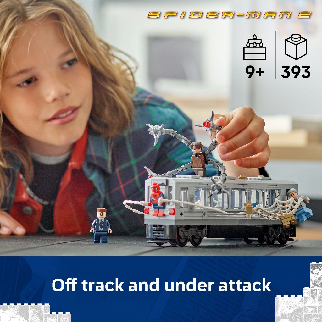 LEGO Super Heroes Marvel 76321 Spider-Man vs. Doc Ock Subway Train Scene (393pcs.), Building Blocks, Kids Toy - รูปที่ 3