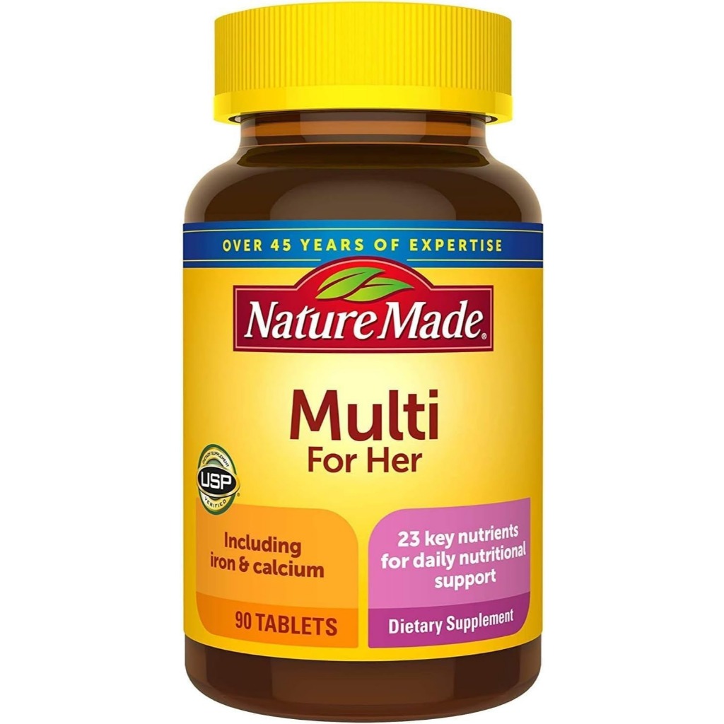 Nature Made Multivitamin For Her มัลติวิตามินสำหรับผู้หญิงเพื่อบำรุงโภชนาการประจำวัน มัลติวิตามินสำหรับผู้หญิง ซอฟต์เจล