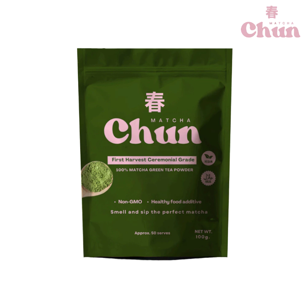 Chun Matcha Powder 100g ฉุน ผงมัทฉะแท้ 100% 100 กรัม