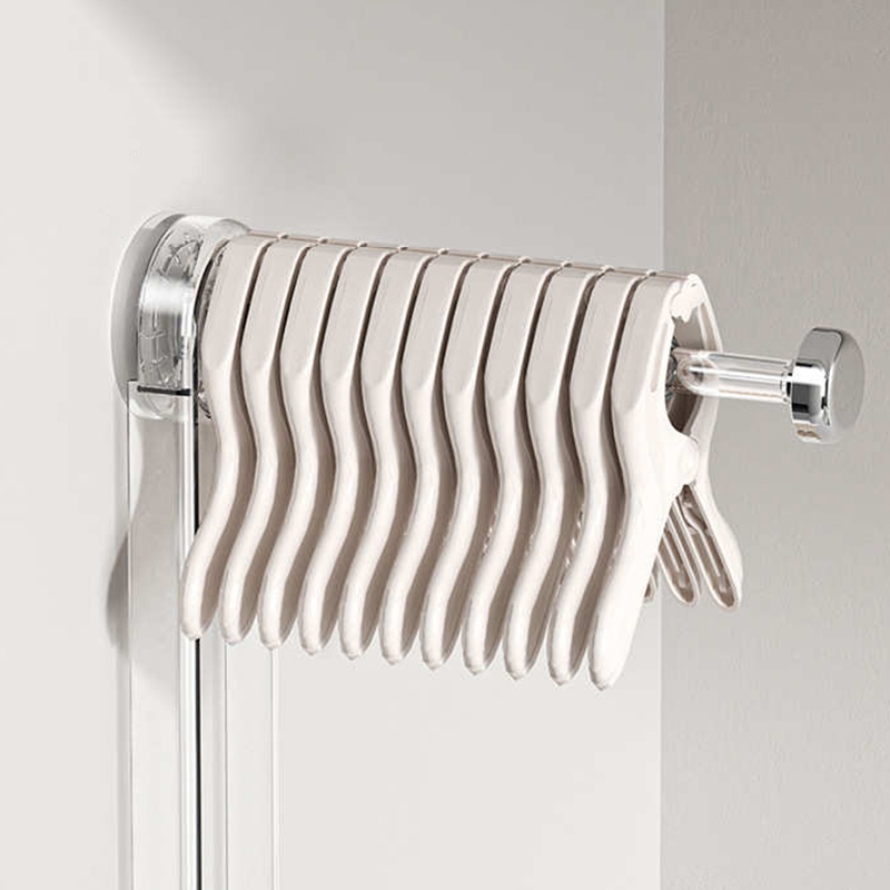 ราวตากผ้าแบบพกพาเหมาะสําหรับการเดินทางและในร่มใช้ แบบติดผนัง - ประหยัดพื้นที่แบบไม่มีหมัด - รูปที่ 2