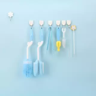 ชุดแปรงล้างขวดนม 5 ชิ้น แปรงล้างขวดแบบหมุนได้ แปรงฟองน้ำ