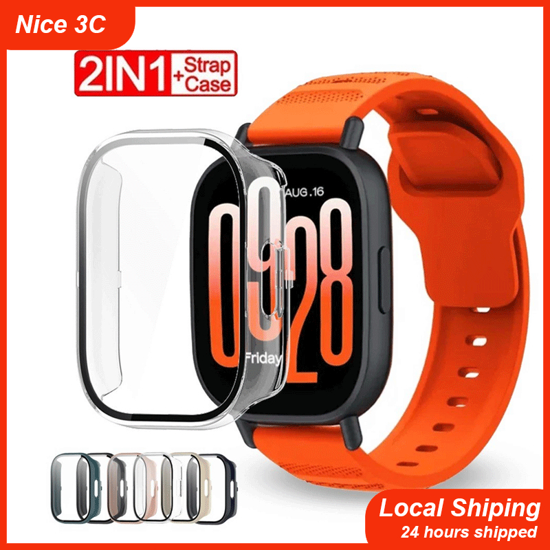 กระจกนิรภัย + สายซิลิโคนสําหรับ Xiaomi Redmi Watch 5 Active/Lite Screen Protector กันชนสําหรับ Redmi Watch 5 Active