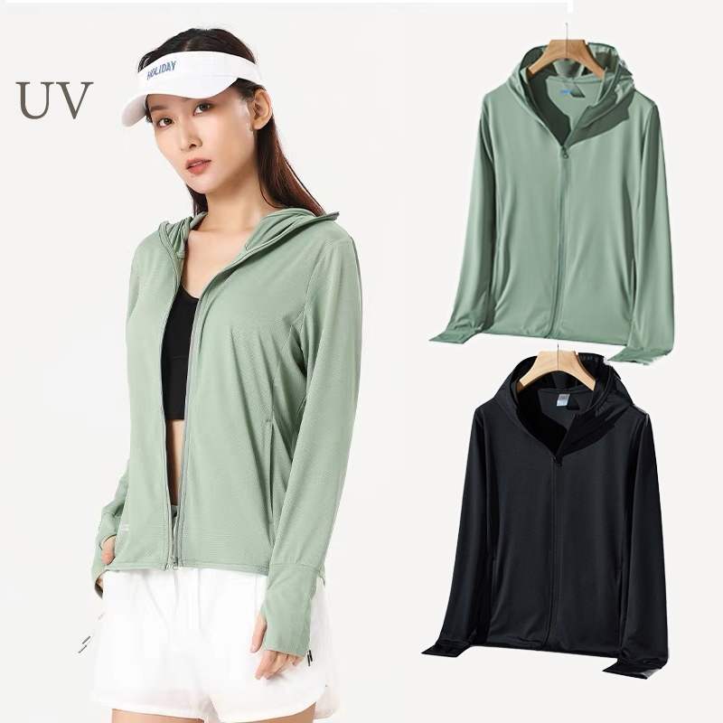 [คู่] UPF50 + เสื้อกันแดดเนื้อผ้าเรียบบางและระบายอากาศได้ดีป้องกันรังสียูวีขนาด M-4XL