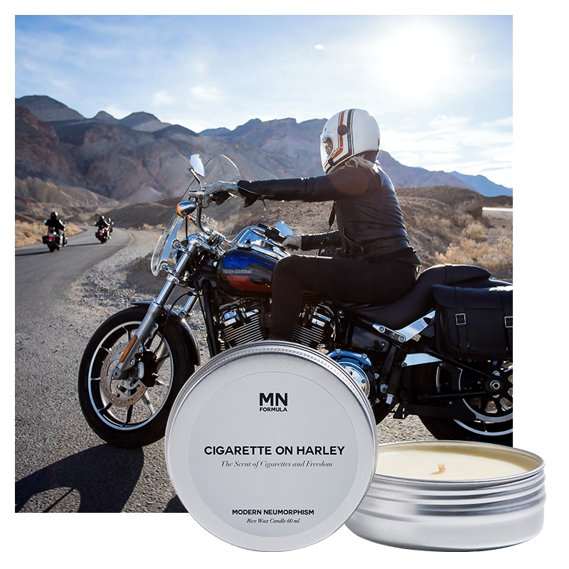 MN FORMULA Travel Candle กลิ่น Cigarette on Harley เทียนหอมพกพาสำหรับเดินทาง กลิ่นของคนรักอิสระ