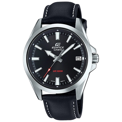 Edifice นาฬิกาข้อมือผู้ชาย สายหนัง สีดำ รุ่น EFV-100,EFV-100L,EFV-100L-1A